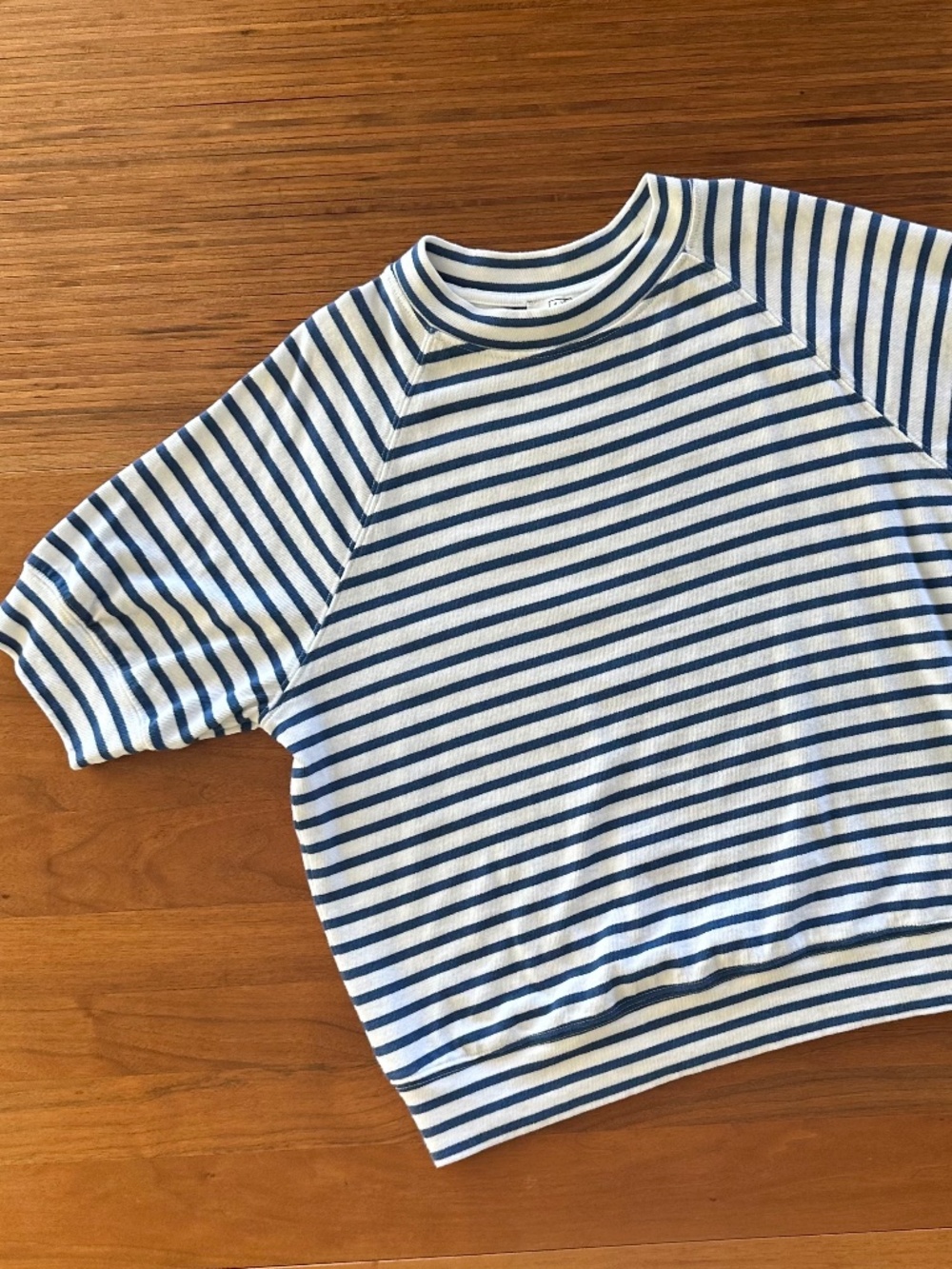 AYR Classic Raglan Blue & White Striped Tee - Medium